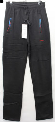 Спортивные штаны мужские на флисе (черный) оптом 67481095 L6702-2