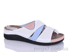 Шлепки, Sali-2 оптом 203-11 білий-блакит.к.