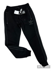Спортивные штаны мужские на флисе (чорний) оптом 08217349 22-98