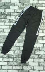 Спортивные штаны мужские на флисе (черный) оптом 58201694 05-15