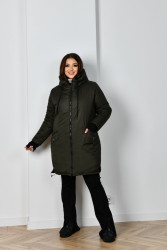 Куртки зимние женские БАТАЛ (черный) оптом 27510836 2304-10