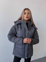 Куртки зимние женские (серый) оптом 02793564 10443-1