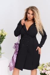 Платья-пиджаки женские БАТАЛ (черный) оптом 82657309 344-4