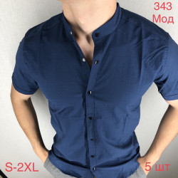 Рубашки мужские (темно-синий) оптом 27368051 343-13