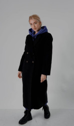 Пальто женские БАТАЛ (черный) оптом 34026519 05428-4