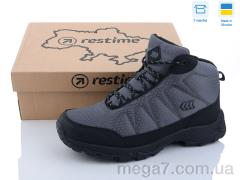 Ботинки, Restime оптом PMZ23566 d.grey-black
