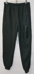 Спортивные штаны подростковые на флисе (khaki) оптом 61473890 04-18