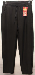Спортивные штаны женские БАТАЛ на меху (черный) оптом 14973650 SY2069-1