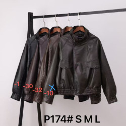 Куртки кожзам женские (шоколад) оптом 26490138 174-30-164