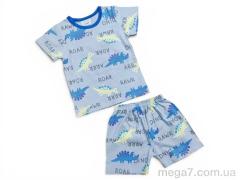Костюм, Kids-modnik оптом 2619 комплект футболка-шорти блакитний