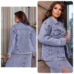 Куртки джинсовые женские LADY N БАТАЛ оптом 52630897 702-14
