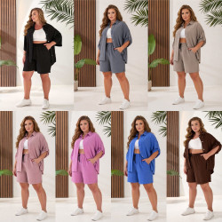 Спортивные костюмы женские БАТАЛ (синий) оптом 16432095 991-146