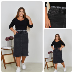 Юбки джинсовые ПОЛУБАТАЛ женские оптом 27103965 869