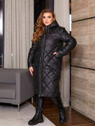 Куртки зимние женские БАТАЛ (черный) оптом Dembitska 81256049 896-2