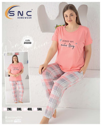 Ночные пижамы женские БАТАЛ оптом 61897025 20359-6