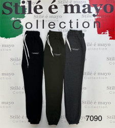 Спортивные штаны женские (серый) оптом 42035761 7090-17