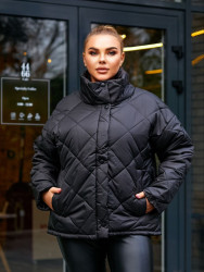 Куртки демисезонные женские БАТАЛ (черный) оптом 01568432 129-15