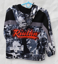 Ветровки подростковые (черный) оптом 10925874 14-88