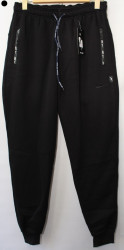 Спортивные штаны мужские на флисе (black) оптом 67492831 112-3