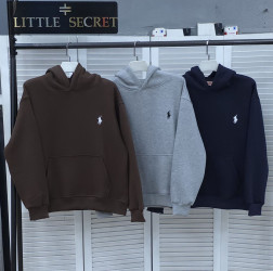 Худи женские на флисе (синий) оптом 56902348 505-100