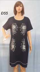 Ночные рубашки женские БАТАЛ (черный) оптом 10436897 D55-3
