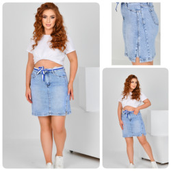 Спідниці джинсові жіночі ПОЛУБАТАЛ оптом LADY JEANS 