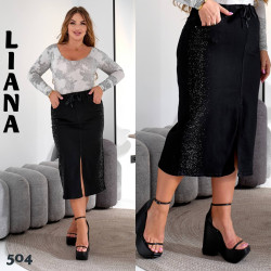 Спідниці джинсові жіночі БАТАЛ оптом Liana 