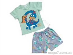 Костюм, Kids-modnik оптом 2620 комплект футболка-шорти зелений