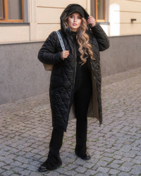 Куртки зимние женские БАТАЛ (черный) оптом 18907563 896-3