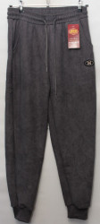 Спортивные штаны женские БАТАЛ на меху (grey) оптом 68243157 2038-15
