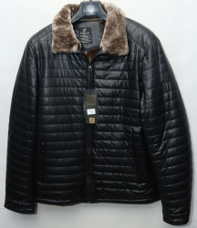 Куртки зимние кожзам мужские FUDIAO на меху (black) оптом 97284356 6077-41