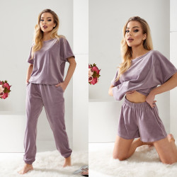Ночные пижамы женские (3-ка) оптом 52978401 01-1