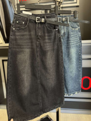 Юбки джинсовые (серые) женские оптом 84019637 66-2