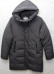 Куртки зимние женские БАТАЛ (gray) оптом 79854016 7001-61