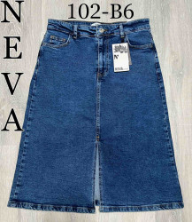 Юбки джинсовые женские NEVA ПОЛУБАТАЛ оптом 15047928 102-B6-34