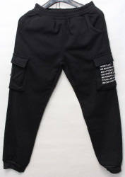Спортивные штаны мужские на флисе (black) оптом 73948516 N91002-7