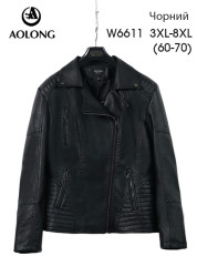 Куртки кожзам женские AOLONG БАТАЛ (черный) оптом 36491072 6611-4