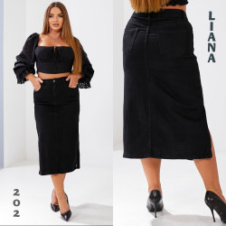 Юбки джинсовые женские БАТАЛ оптом Liana 19830267 202-33