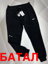 Спортивные штаны мужские БАТАЛ на флисе (черный) оптом Турция 85374190 03-8