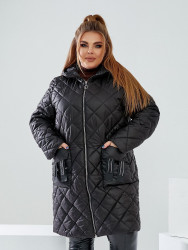Куртки зимние женские БАТАЛ (black) оптом 89463752 185-1