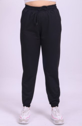 Спортивные штаны женские БАТАЛ (черный) оптом 69245387 7204-27