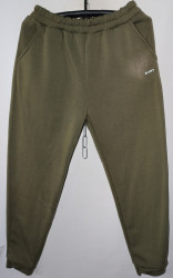 Спортивные штаны женские БАТАЛ на флисе (khaki) оптом 38105274 03-12