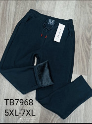 Спортивные штаны женские БАТАЛ на флисе (черный) оптом 78451209 7968-2