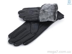 Перчатки, RuBi оптом 1138 black шкіра кози махра