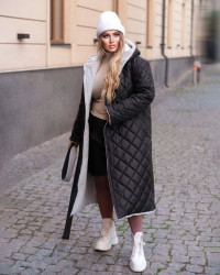 Пальто двосторонні зимові жіночі ПОЛУБАТАЛ оптом