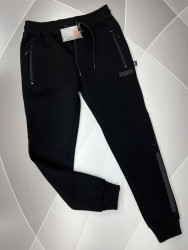 Спортивные штаны мужские на флисе (черный) оптом 69285134 03-22