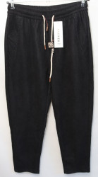 Спортивные штаны женские CLOVER БАТАЛ (black) на меху оптом 95034287 B665-56