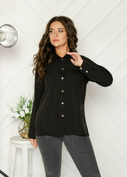 Рубашки женские БАТАЛ (черный) оптом 09465871 0121-24