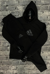 Спортивные костюмы мужские на флисе (черный) оптом 65912083 01-5