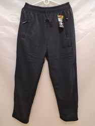 Спортивные штаны мужские БАТАЛ на флисе (gray) оптом 76190542 6050-58